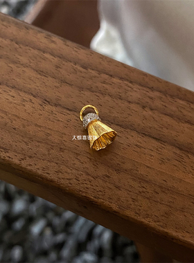 纯银镀金羽毛球吊坠挂件