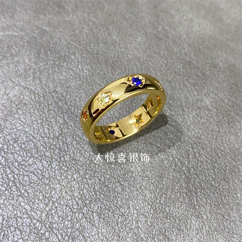 纯银小众人造宝石复古老钱风戒指