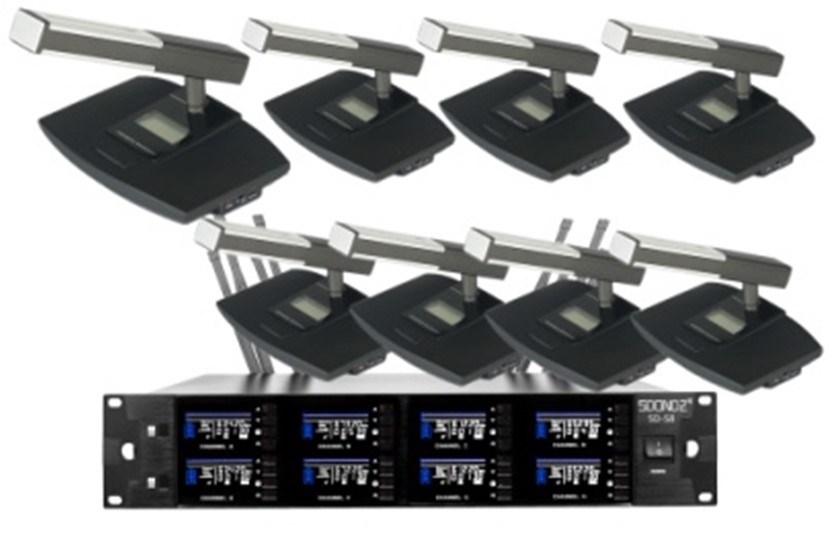 无线一拖八带锂电会议麦克风