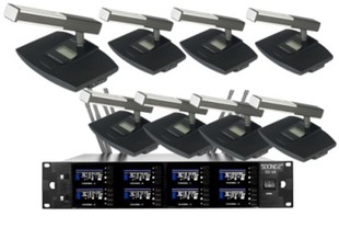 S8通用金属带锂电一拖八无线会议麦克风HT09底座 专业U段S