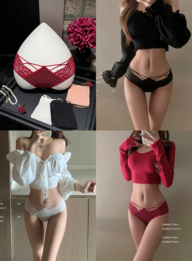 「LA」Lexi·鎏星碎片丨静感系列*纯欲蕾丝网纱拼接交叉细带内裤