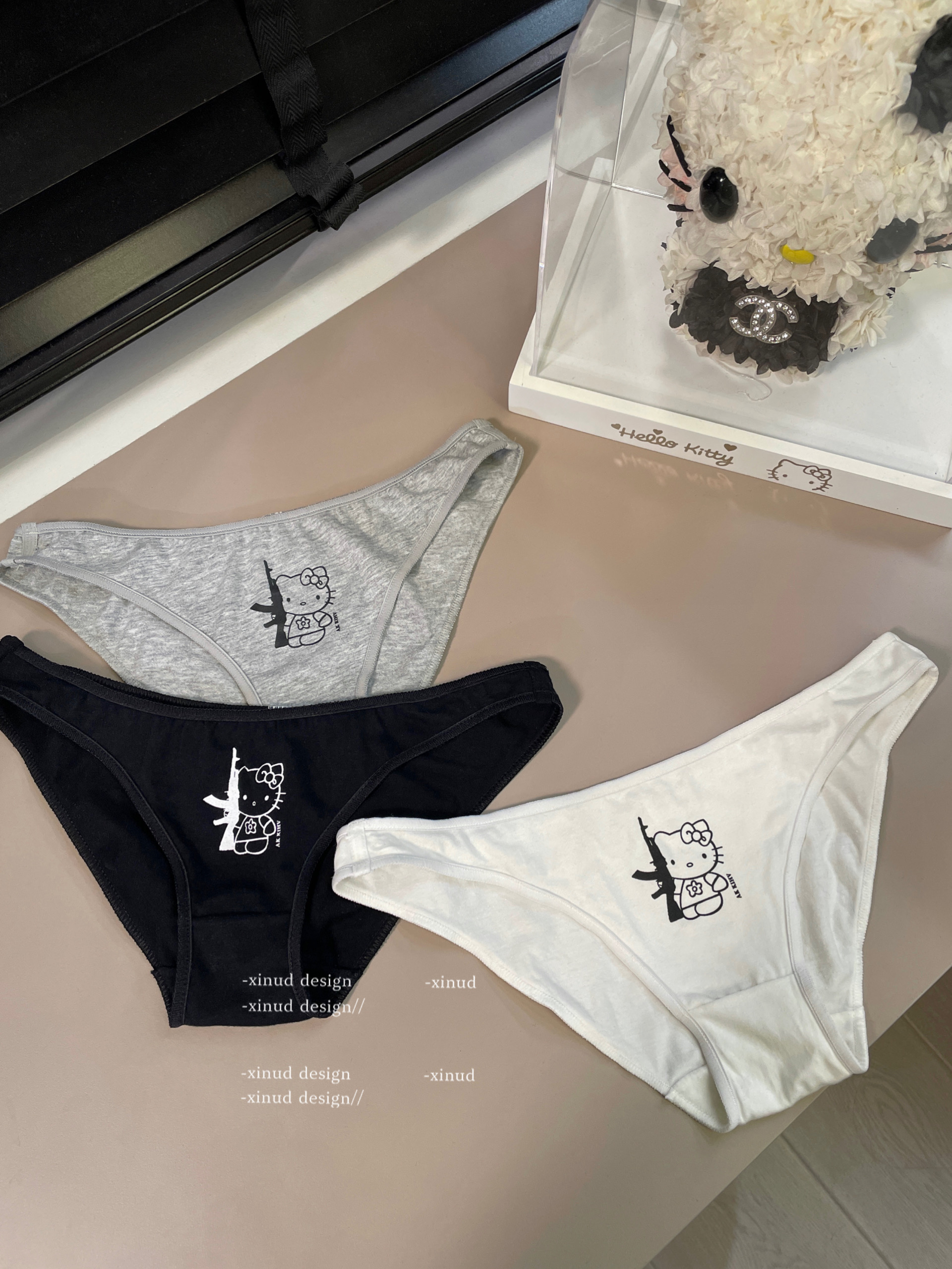 INS猫咪可爱甜美性感运动风内裤