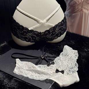 「LA」私物密语*纯欲蕾丝花边性感镂空穿搭交叉绑带三角内裤女