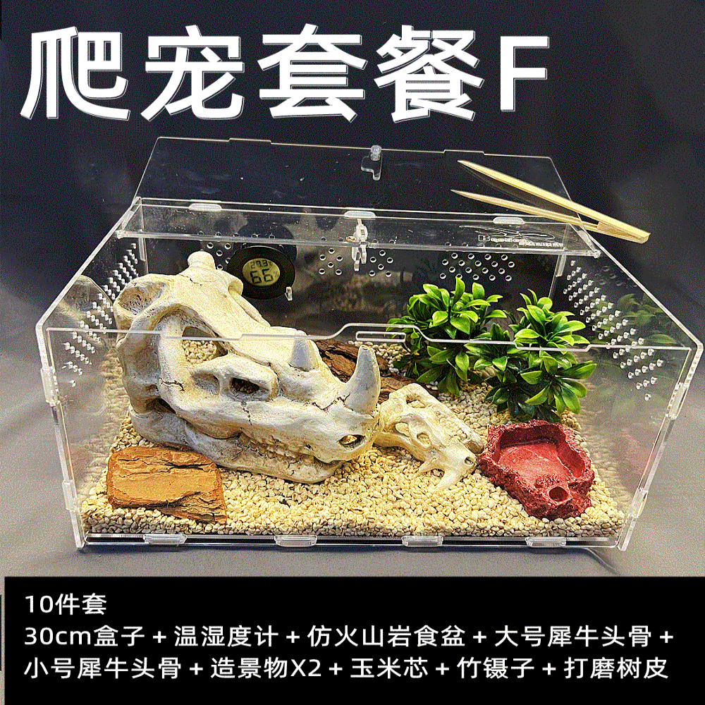 活体爬宠豹纹守宫饲养箱蜘蛛雨林蝎宠物蜈蚣昆虫躲避亚克力套装