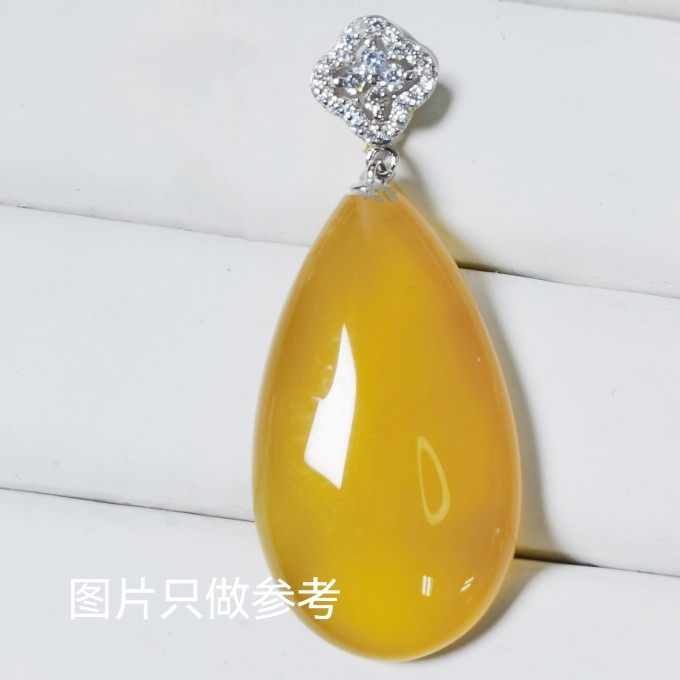 四叶草吊坠扣头项链夹扣DIY珍珠空托圆珠水晶蜜蜡和田玉宝石盘针