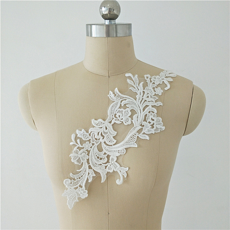 新款出口柔软网纱棉线补丁刺绣贴花片婚纱童装头饰DIY制作材料