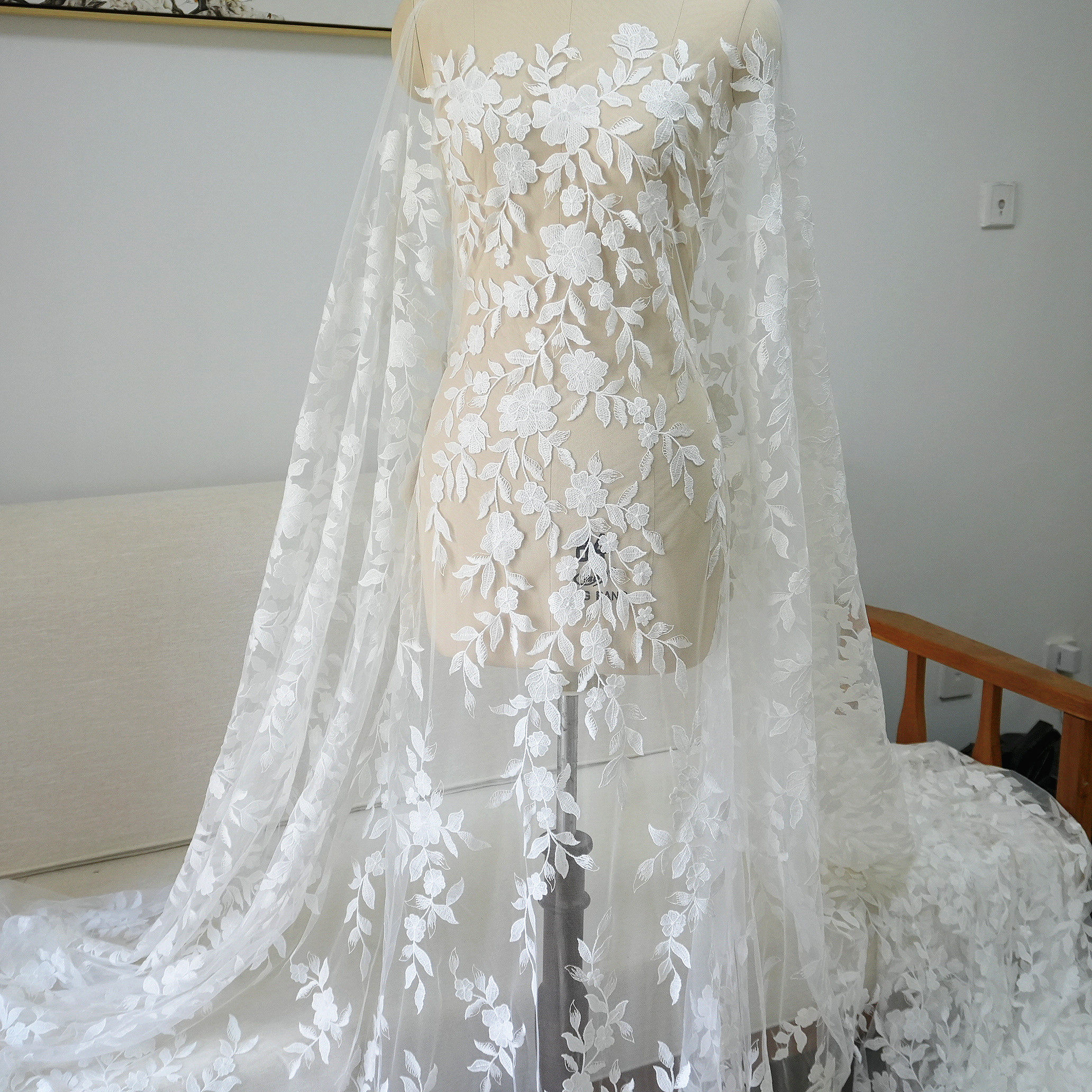 新款树叶花朵刺绣面料布料手工DIY配件辅料头纱婚纱礼服门帘清仓,居家布艺,海绵垫/布料/面料/手工diy,淘宝优惠券,粉丝福利购,淘宝优惠卷