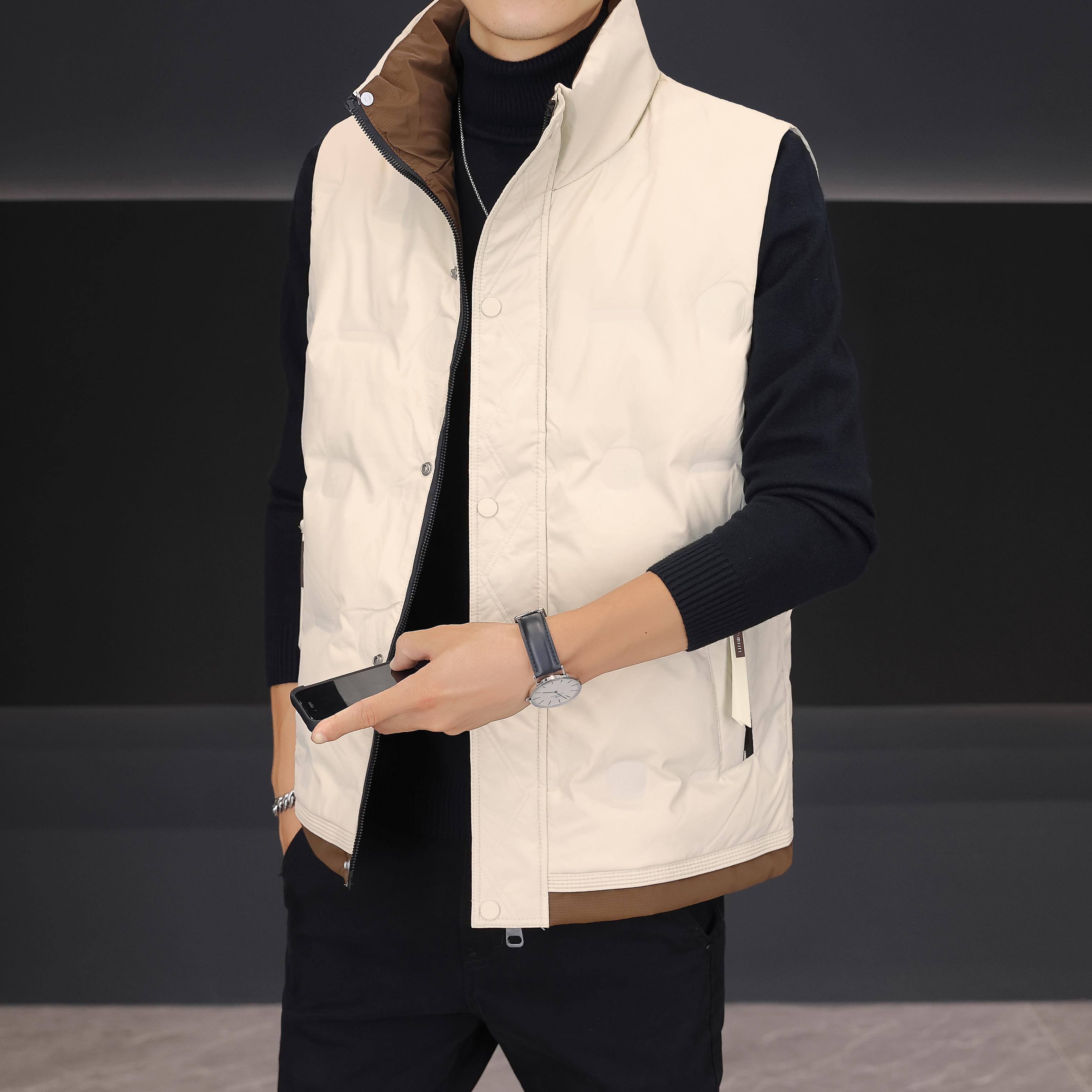 新款羽绒马甲保暖背心男韩版修身马甲8354P80，男装背心/马甲，星座1411A