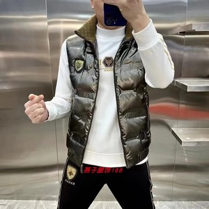 2025冬季男士羽绒马甲立领白鸭绒轻薄加厚背心无袖坎833P75,男装背心/马甲,星座1411A