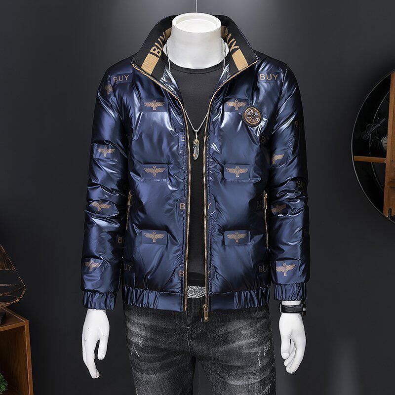 轻薄亮面羽绒服男青年短款2025年冬季加厚白鸭绒立领2967P100，男装羽绒服，星座1411A