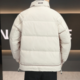 【50绒有报告】羽绒服男潮牌拼接加厚保暖面包服1008-1P130，男装羽绒服，星座1411A