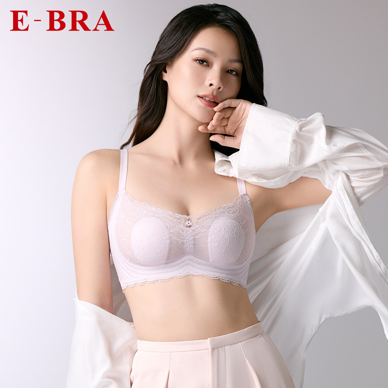 【bralette】E-BRA蕾丝性感无钢圈文胸薄款内衣大胸显小背心围女 - 实物图