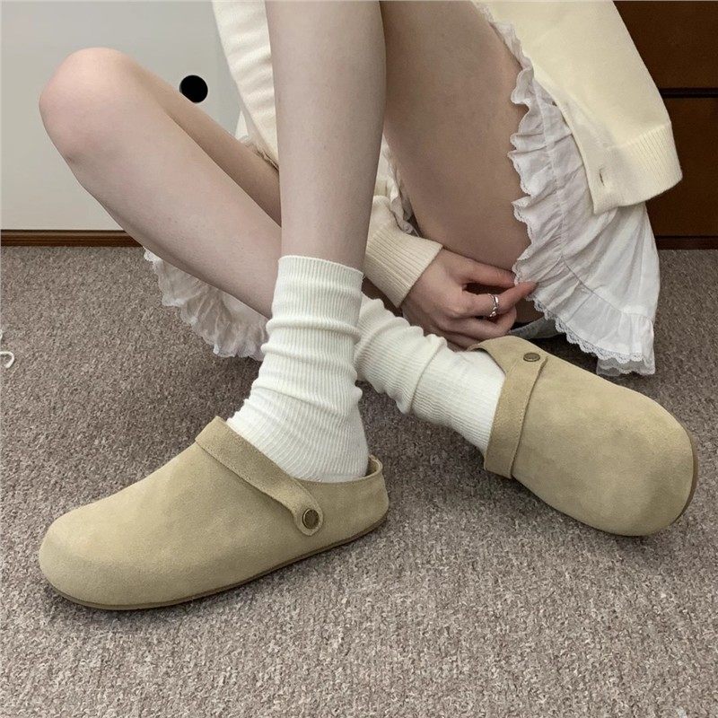 厚底包头半拖鞋女夏季外穿2025新款一脚蹬勃肯鞋网红博肯鞋凉拖鞋