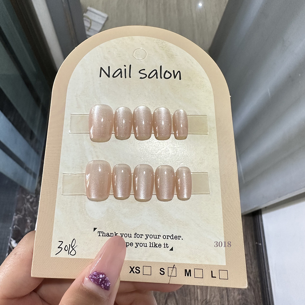 穿戴甲猫眼穿戴甲指甲贴片纯手工半手工美甲假指甲3018