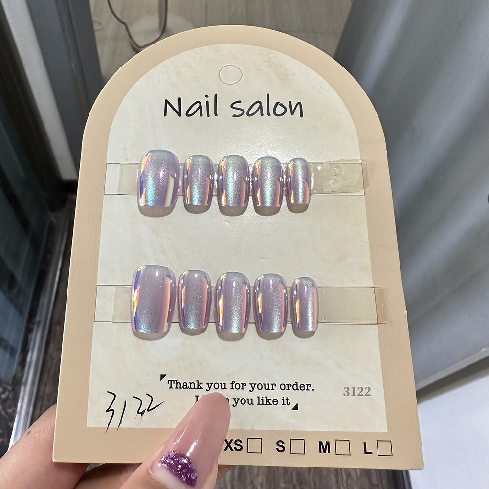 穿戴甲猫眼穿戴甲指甲贴片纯手工半手工美甲假指甲鎏金3122款式