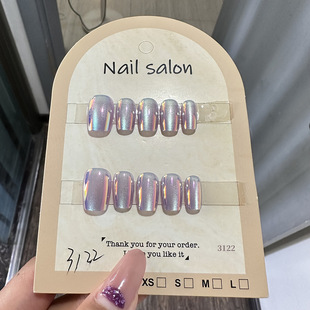 穿戴甲猫眼穿戴甲指甲贴片纯手工半手工美甲假指甲鎏金3122款 式