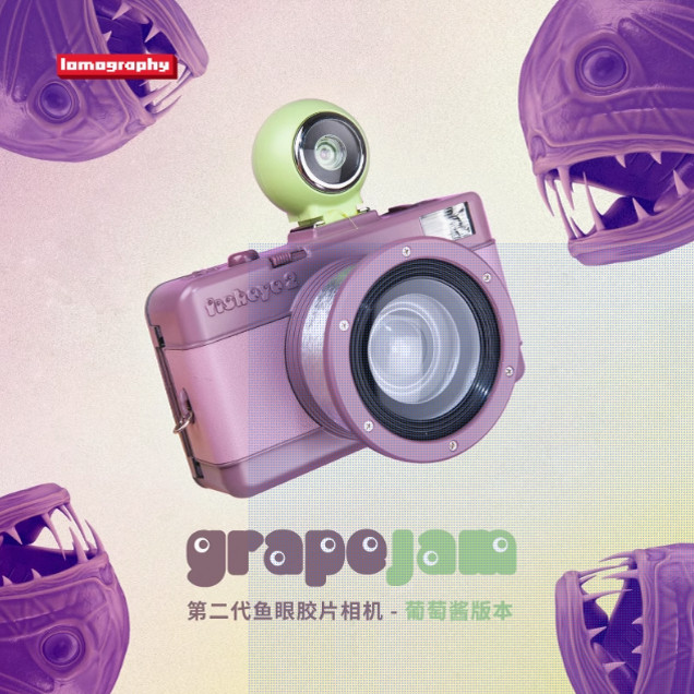LOMO相机鱼眼2代 Fisheye No.2 紫色花色特别版135胶卷相机超广角