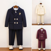 儿童小西装 男孩宝宝英伦西服男童周岁生日礼服主持演出服春秋 套装