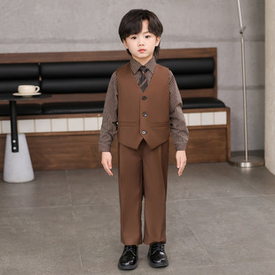 儿童西装套装男童主持演出服男孩花童礼服小西服秋冬婚礼宝宝周岁