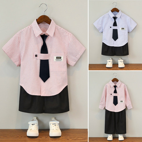 夏季男童西装套装主持礼服演出服