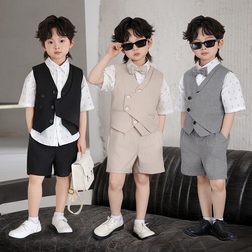 男童礼服西装套装夏季男孩演出服