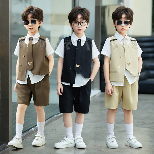 男童主持人礼服夏季走秀演出西服