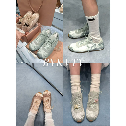 BVKVTV平底系带圆头少女