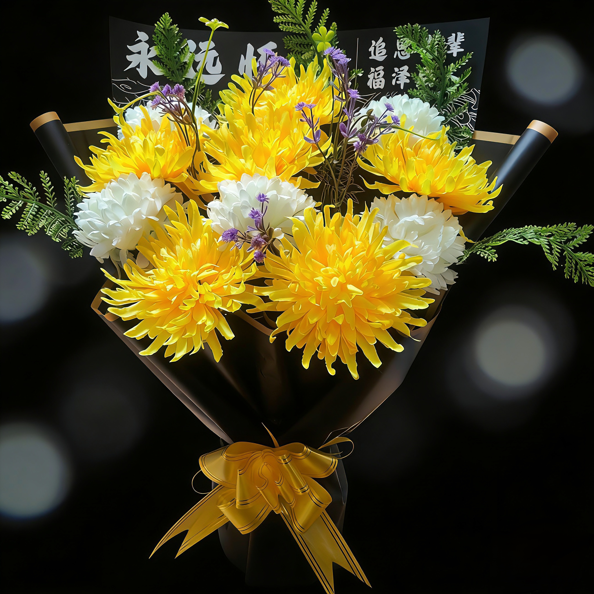 仿真清明节菊花束祭祀用品扫墓地上坟前陵园摆放塑料绢花祭奠假花