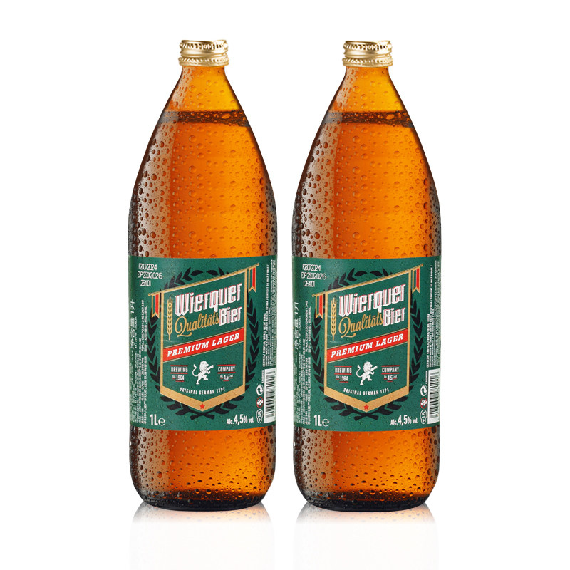 西班牙威格啤酒1L玻璃瓶装 超大瓶啤酒 原瓶原装进口 1000ml*2