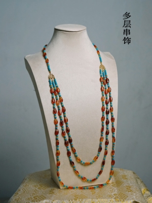 小轩窗复原向战国袍配饰绿松石多层项链