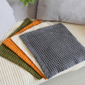 韩国植物印染砂洗全棉椅子垫纯棉四季 通用防滑夏天舒适透气餐椅垫