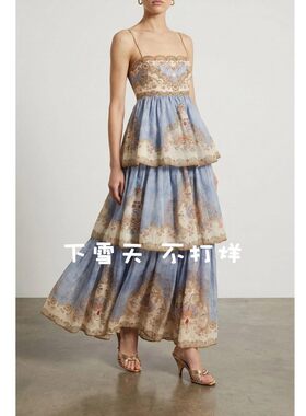 Z*M家！鼎级！女士夏季度假油画吊带连衣裙 Daylight Long Dress