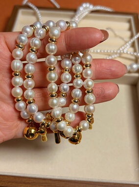 原创设计金饭碗天然淡水珍珠好运女手链新年限定款轻奢小众礼物