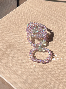 澜山原创美学粉钻戒指可爱迷人