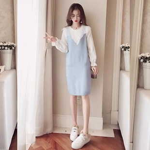 遮肚大码两件套2026洋气春秋心机女装潮减龄连衣裙套装胖妹妹显瘦