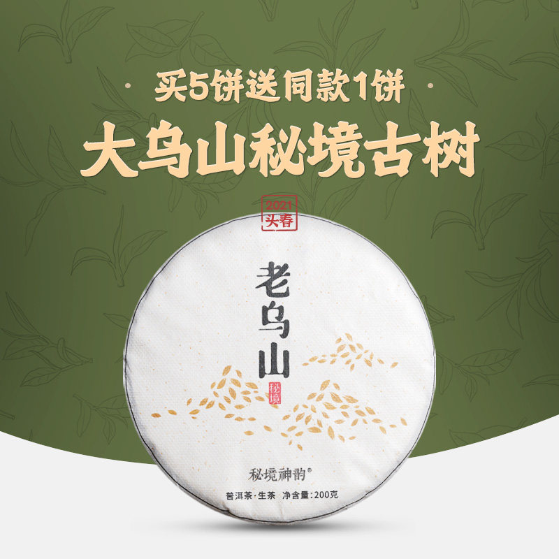 老乌山古树纯料生普茶2021春茶兰之元秘境神韵云南普洱茶生茶饼茶