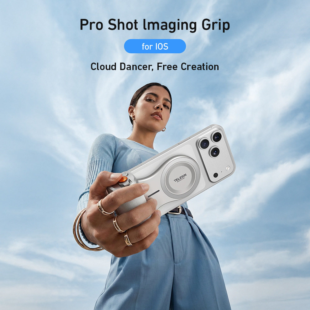 泰迅TELESIN 可无线充iphone17 pro max手机助拍器白色摄影手柄