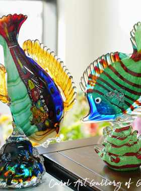 卡罗尔琉璃鱼摆件艺术装饰