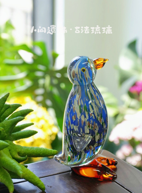 人间遗珠波乐乐企鹅琉璃摆件