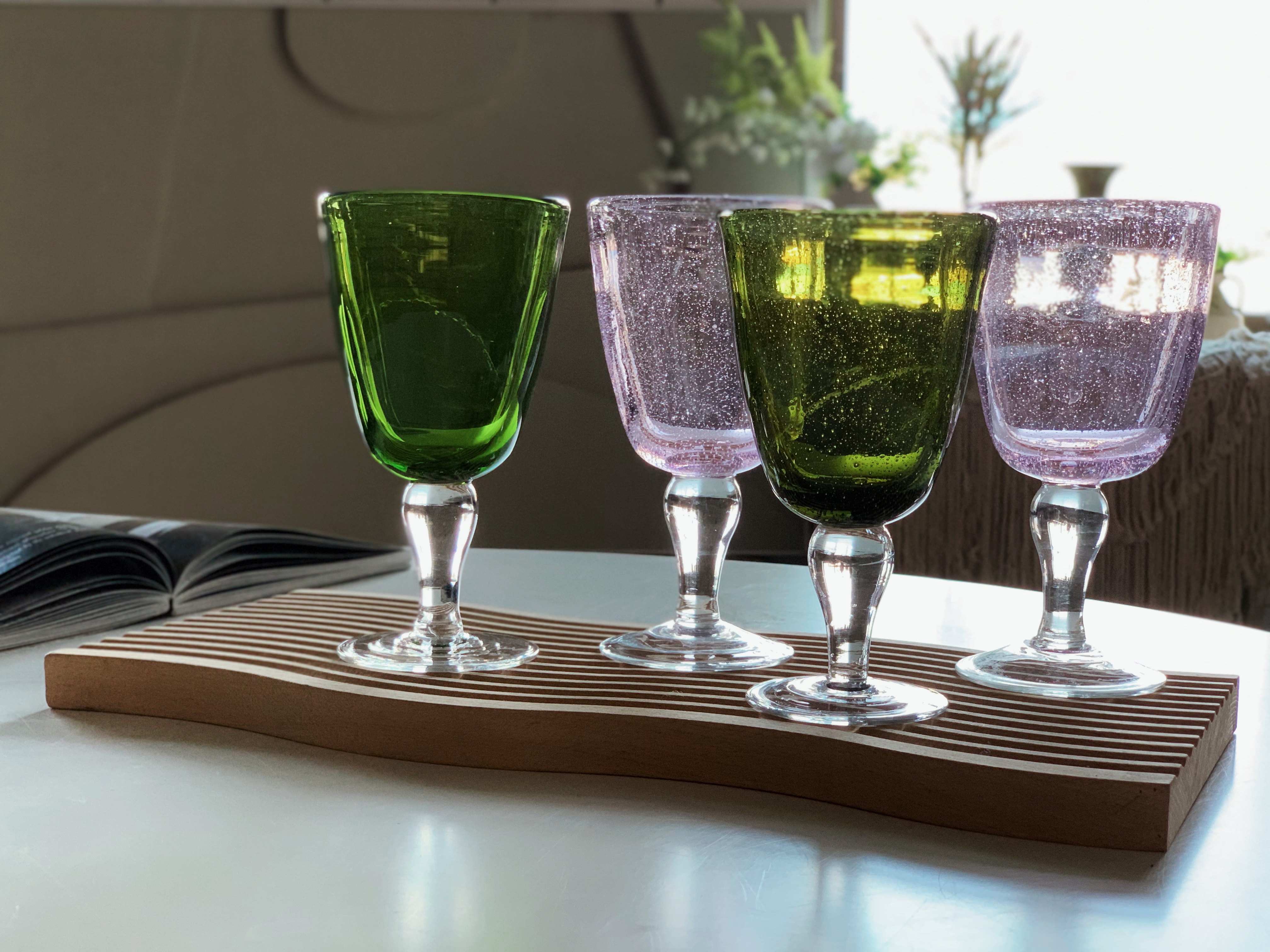 卡罗尔 棠梨叶落 外贸出口yuan单重工气泡玻璃高脚杯气泡果汁杯