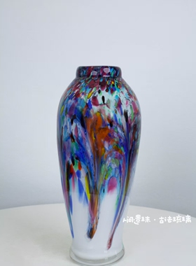 人间遗珠【繁花落雪】琉璃花瓶阳台客厅门厅玄关柜花艺花瓶