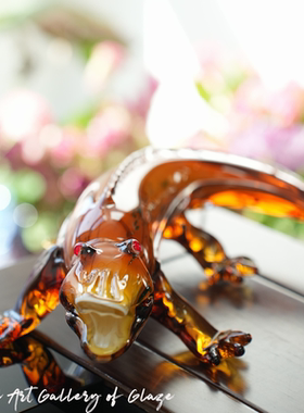 卡罗尔鳄鱼非遗手工琉璃摆件