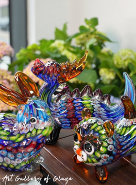 卡罗尔人间遗珠万花生肖琉璃摆件