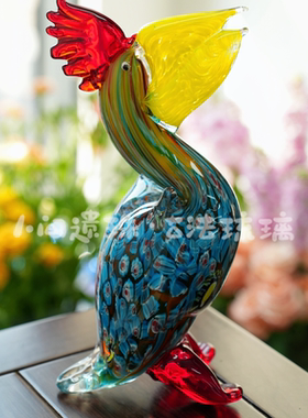人间遗珠鹈鹕琉璃摆件