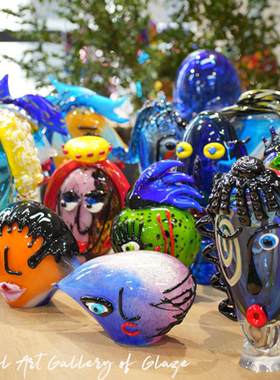 穆拉诺琉璃人脸轻奢摆件现代艺术