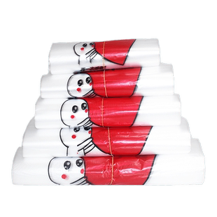 创意外卖打包袋商用手提带方便袋批发水果包装袋白色食品塑料袋子