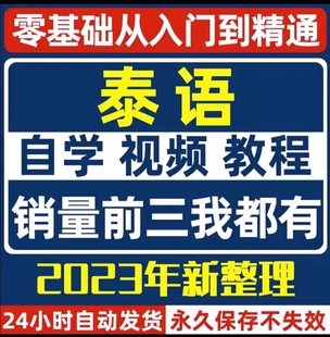 泰语0基础教学自学2024新款全部资料各年龄阶段高清视频清晰