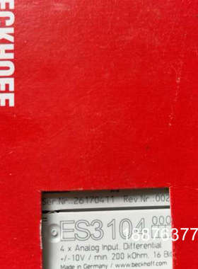 倍福模块 ES3104 原装正品 包装齐全 现货出售 链接实议价