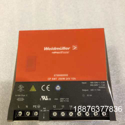 原装全新魏德米勒开关电源CP SNT 250W 24V 10