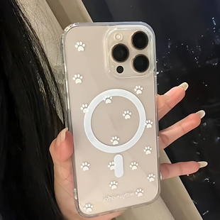 xr防摔保护套8p软 猫爪猫耳朵磁吸透明适用苹果17promax手机壳iPhone16plus新款 15卡通14可爱13简约12